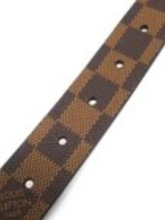Auth LOUIS VUITTON Damier Ebene Ceinture Carre Belt Brown/Gold M6802U - h32221k main image 9